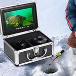 FishPRO Underwater Fishing Camera - w/12pcs IR +12pcs LED, 1200TVL, 7'' Ice Fishing Camera Fish Finder Gifts for Men, 4,500mAh Li-Battery, 50ft Cable, Aluminum Box Ice Fish Camera for Ice, Lake, Boat