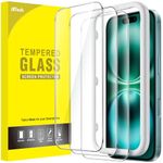 JETech Screen Protector for iPhone 16 Plus 6.7-Inch, Tempered Glass Film with Easy Installation Tool, Case-Friendly, HD Clear, 3-Pack