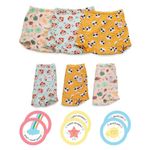 superbottoms Unisex Padded Underwear & Potty Training Stickers|For Potty Training & Mess-Free Diaper-Free Time|Prevents Pee Puddles|3 Layers Of Premium Cotton Padding (No Sponge) |(Size: 1,Pack Of 6)