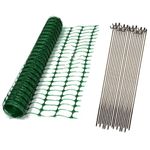 Oypla 1m x 50m Green Mesh Safety Barrier Fencing & 10 Fencing Pins