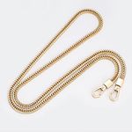 Tia Premium Purse Shoulder Bag Chain Strap Handle, Handbag Purse Chain Replacement, Purse, Clutch Making, Decoration & DIY (Golden Premium Flat Chain with Heavy Hexa Hook-120Cm-1 Pc)