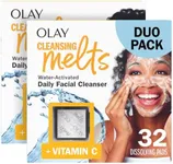 Olay Cleansing Melts + Vitamin C Face Cleanser, 64 ct. total (2 x 32 ct.), Water-Activated Face Wash to Clean, Tone, and Refresh