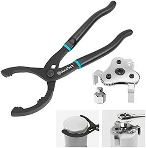 DURATECH 2-Piece 12 Inch Oil Filter Pliers & 3 Jaw Adjustable Oil Filter Removal Wrench, for Cars, Motorcycles and Trucks