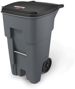 Rubbermaid Commercial Products BRUTE Rollout Plastic Trash/Garbage Can/Bin with Wheels, 65 Gal, for Restaurants/Hospitals/Offices/Back of House/Warehouses/Home