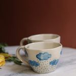 WEAVING HOMES Store (Set of 2) Cloud Mug 230 ML Handmade Ceramic Mugs, Coffee Mugs, Coffee Cups, Mugs & Cups, Adorable Mugs, Cute Mugs