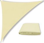 Triangle Sun Sail Shade Waterproof, 3mX3mX4m Beige Garden Sail Right Angle Garden Canopy with 4 Sizes Optional, 3 Ropes, UV Block, Patio Sunshade Sunscreen Awnings Hot Tub Shelter for Outdoor