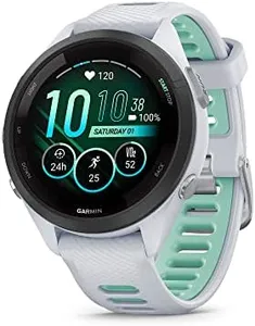 Garmin Forerunner 265S Running Smartwatch, Colorful AMOLED Display, Training Metrics and Recovery Insights, Whitestone and Neo Tropic 42 mm