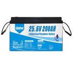 Deep cycle batteries,Lifepo4 battery 24V(25.6V) 200AH lithium iron phosphate Lithium leisure battery suitable for replacing lead-acid batteries, solar power, emergency power, etc.