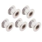 WINSINN GT2 Idler Pulley 20 Teeth 5mm Bore 10mm width Timing Pulley Wheel Aluminum For 3D Printer (Pack of 5Pcs)