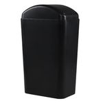 Hespama 14 L Slim Trash Can with Swing Lid, Plastic Kitchen Garbage Bin, Black