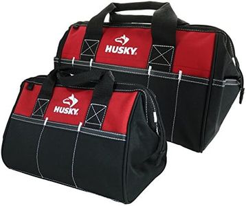 Husky 12 Inch and 15 Inch Water Resistant Tool Bag Multi Pack (2 Piece Storage Bundle)