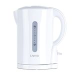 LIVIVO 1L Cordless 900W Kettle Compact for Travel, Guest Room, Office Makes 4 Cups of tea & coffee - Boil Protection & Auto Shut off [Energy Class A+] (White)