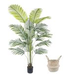 Warmplants Artificial Palm Tree, 6ft Fake Areca Palm Plant with Basket, Tropical Faux Dypsis Lutescens Plants for Indoor Outdoor Home Office Shop Garden Décor