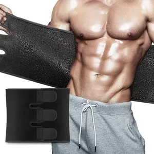 RIYA Waist Trimmer Sweat Waist Trainer for Women and Men Waist Sweat Belt Band Belly Stomach Wrap Black