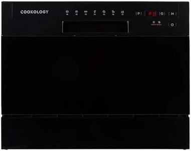Cookology CTTD6 Mini Counter Top Dishwasher in Black - 6.5 Litre Capacity - Compact Design - 6 Washing Settings - 7 Wash Cycles - ECO Friendly Mode - Ideal for Small Families