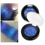 Afflano Duo Chrome Glitter Blue Eyeshadow, Intense Color Shifting Metallic Chameleon Eyeshadow Blue, Highly Pigmented Multichrome Eyeshadow for Blue Eyes Makeup, Single Sparkling Blue Eye Shadow