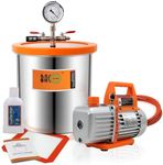 BACOENG 3 Gallon Vacuum Chamber with Pump, Degassing Chamber Kit for Resin, Silicone and Epoxies - w/Vacuum Pump Oil