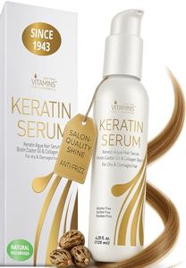 Vitamins Keratin Protein Hair Serum - Anti Frizz Control Repair Treatment for Frizzy Dry Damaged Hair - Heat Protectant Complex for Shine & Gloss