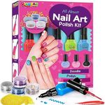 RIANEAN Nail Polish Kit for Girls Ages 7 8 9 10 11 12, Nail Art Studio for Girls, Nail Art Kit Toys with Nail Polish, Nail Art Pens, Glitter, Nail Stickers, Birthday Christmas Day Gifts Kids Age 8-12