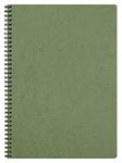 Clairefontaine - Ref 781423C - Age Bag Wirebound Notebook (100 Pages) - A4 Size, Squared Rulings, 90gsm Brushed Vellum Paper, Pocket for Loose Documents - Green Cover