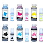 Splashjet 057 Compatible Refill Ink for Epson L8050, L18050 Printer - Compatible Ink Bottle for Epson 057 Ink Code for Epson Inktank Printer – (500gm x C/M/Y/Bk/LC/LM) Ink Bottle - 503839