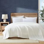 Nautica - Queen Blanket, Super Soft Plush Fleece, Warm & Cozy Bedding (Solid White, Queen)