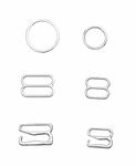 Ruwado 60 Pcs Bra Strap Hook Ring Buckle Metal Strap Bra Sliders Replacements Hooks for Sewing Bikini Swimsuit Underwear (Silver)