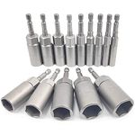 14Pcs Deepen Hexagon Socket, 6-19mm Hex Shank Nut Setter Driver, Hex Drill Bits,1/4 Inch Adding Depth Drill Bit Set, Used to Electric Screwdriver Handle Tools