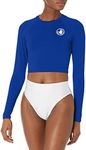 Body Glove Women's Standard Let It Be Long Sleeve Crop Top Rashguard with UPF 50+, Nightlife, Small