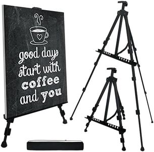 Artify Easel for Painting, Double-Tier Easel Stand, Adiustable Height from 22-66 Inches, Tripod for Painting and Display with Carrying Bag, 66 Inches, Black