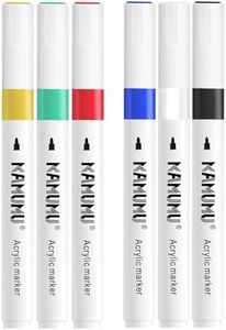 KAMUMU Acrylic Paint Markers - Paint Pens Markers for Wood Rock Metal Plastic, Medium Tip, Quick Drying, Art Supplies - 6 Pack