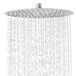 Rainfall Shower Head, NEWRAIN Rain Fixed Waterfall Shower Heads, 12 Inch Stainless Steel Large Showerhead,High Pressure Round Shower Heads Chrome Finish