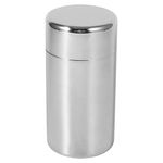 Tea Tin Canister, Stainless Steel Tea Coffee Sugar Storage Container with Airtight Double Lids for Loose Tea and Tea Bags, Kitchen Cup for Tea Coffee Sugar Seasoning Storage (550ml)