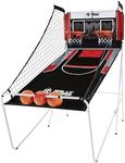 ESPN Rally and Roar 2 Player Indoor Hoop Shooting Basketball Arcade Game with Preset Games, LED Scoreboard, 3 Basketballs, and Pump