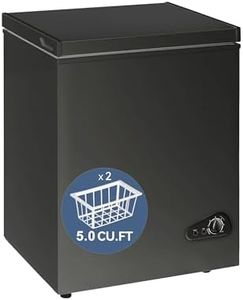 5.0 Cu Ft Chest Freezer - Energy Saving Quiet Top Open Door Mini Freezer - Compact Small Deep Freezer with Removable Basket and Defrost Water Drain for Home/Apartment/Office