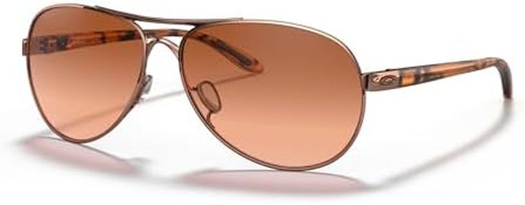 Oakley Feedback OO4079 407901 59MM Rose Gold/Brown Gradient Aviator Sunglasses for Women