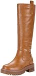 Vepose Women’s 9658 Knee High Boots Low Heel, Platform Tall Boots with Side Zipper for Ladies, Camel, Size 7 US(CJY9658 Camel 07)