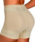 FUT Womens Butt Lifting Panties Padded Underwear Seamless Hip Enhancer Shapewear Boyshorts Beige, Beige, XL