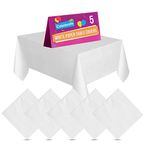 5pk White Paper Table Covers | 90x90cm Paper Tablecloths for Parties | White Table Cover Disposable Table Clothes For Parties | White Disposable Tablecloths Paper Table Cover | White Paper Table Cloth