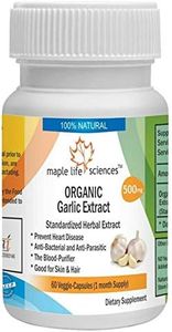 ORGANIC Garlic Extract - 60 Vegan Capsules (Allium Sativum L.) - 500mg
