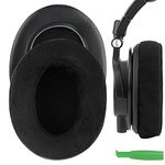 Geekria Comfort Micro Suede Replacement Ear Pads Compatible with Audio-Technica ATH M50, M50X, M50S, M50cwh, M50xBT2, M45, M35, M30, M20 Headphones Earpads, Ear Cushion Repair Parts (Black)