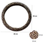 YoMaris Leopard-Printed Steering Wheel Cover for Women, Leopard Steering Wheel Covers with BONUS 4PCS Leopard Car Cups Coasters, Leopard Car Accessories.