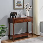 MIAUWUUFHOME Console Table with Storage Drawers, Slim Console Table for Hallway, Compact Display Table, Sofa Table Foyer Tables for Living Room, Entryway, Easy Assembly, Cherry Brown SFZ-004-CR