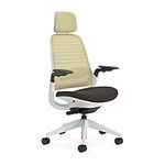 Steelcase Series 1 Ergonomic Office Chair With LiveBack Lumbar Support, 4D Armests, Adjustable Headrest Beige/Moleskin