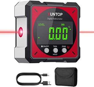 XUNTOP USB Charging Digital Level Box Angle Finder with Electronic Laser, 4-side Strong Magnetic Angle Gauge IP54 Waterproof Inclinometer Level, Saving time and effort hanging decorations