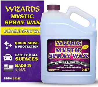 Wizards Mystic Spray Wax - Quick Car Detailing Supplies - Nano Polymer Hydrophobic Coating Car Wax - Non Traditional Wax For Car Wax Kit - With Pleasant Fragrance - 1 Gallon