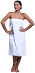 Boca Terry Womens Spa Wrap - 100% Cotton Spa, Shower, Bath and Gym Towel w Snaps - XXL (2X) - White