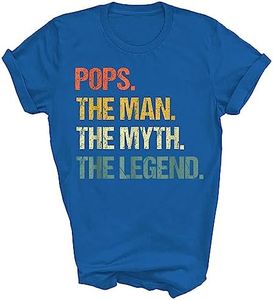 Pops Man Legend Father's Day Father Papa Daddy Dad Grandpa Unisex Shirt Gift Women Men T-Shirt (Royal;2XL)