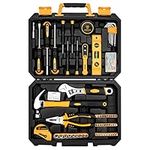 DEKO 100 Piece Home Repair Tool Set,General Household Hand Tool Kit with Plastic Tool Box Storage