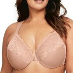 Glamorise Women's Wonderwire Front-Closure Bra Underwire #1245, Cappuccino, 42DD